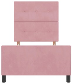 Rózsaszín Bársonyos Ágykeret 80x200 cm
