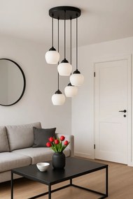 KAJA K-5602 ABRO Fekete Színű Függeszték 5xE27 15W IP20