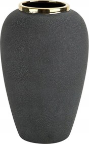 Kerámia váza 30 cm szürke-arany 179098, matt, elegáns dekoráció
