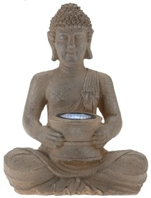 Buddha kerti napelemes lámpa, 21x14x28 cm, ezüst