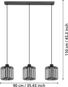 Eglo GINESTRONE-Z 900724 Függőlámpa 3x3.7W/LED 2700-6500K 1650LM IP20