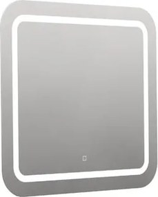 Lekerekített tükör 80x70 cm LED világítással, fűtőfólia, érzékelő állítható hőmérséklettel 2700-6500K, IP44 ZIL8070KTLEDS