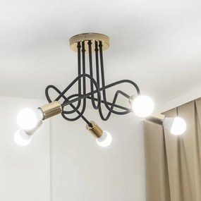 Felületre szerelhető csillár OXFORD 5xE27/15W/230V arany/fekete