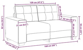 sárga bársony loveseat kanapé 120 cm