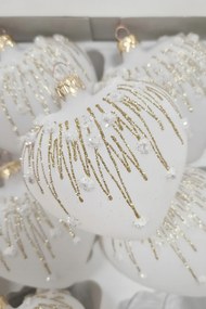 Fehér szív karácsonyfadísz 1 db