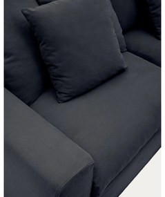Antracitszürke len kanapé 340 cm Nora – Kave Home