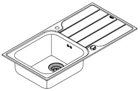 GROHE 31563SD1 - Mosogató K500 1000 × 500 mm rozsdamentes acél