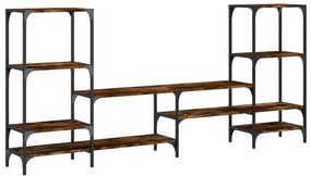 füstös tölgy színű szerelt fa TV-szekrény 206,5 x 28,5 x 95 cm