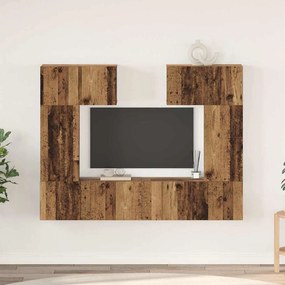 TV szekrény garnitúra 6 pcs Régi fa 80 x 30 x 30 cm Faanyag