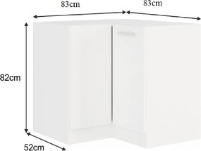 Alsó sarokszekrény, fehér, SPLIT 89x89 DN 1F BB