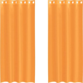 vidaXL 2 db narancssárga fátyolfüggönyök rojtokkal 140x245 cm