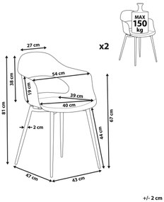 Étkezőszék készlet (2 db) Unika (rózsaszín) . 1076298