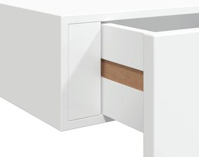 fehér MDF falra szerelhető fiókos polc 60 x 23,5 x 10 cm