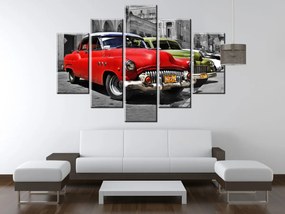 Gario Vászonkép Kubai taxi - 5 részes Méret: 150 x 70 cm