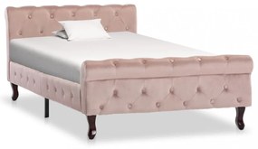 Rózsaszín bársony ágykeret 100 x 200 cm