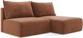 Téglavörös kinyitható-tárolóhelyes sarokkanapé (jobb oldali) Kalena – Makamii