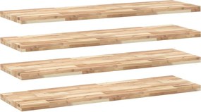 vidaXL 4 db kezeletlen tömör akácfa függőpolc 120 x 40 x 4 cm