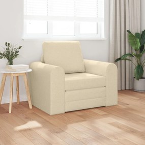 Floor Sofa Bed 2 az 1-ben Krém 98x71x83 cm Szövet