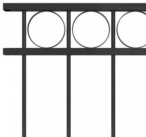 Fekete acél kerítéspanel 1,7 x 1,2 m