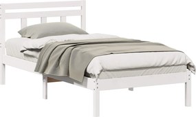 vidaXL Ágykeret Fehér 90 x 200 cm Tömör fenyőfa