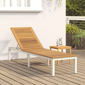 Nyugágy Szürke 200x55x35 cm Tömör Akáciából