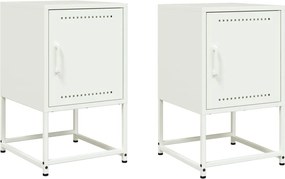 vidaXL 2 db fehér acél éjjeliszekrény 36x39x60,5 cm