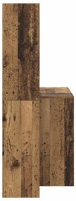 Asztal polcokkal tárolóval Régi fa 138.5 x 55 x 143 cm Faanyag