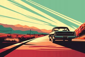 Poszter 60x40cm Út a sivatagon át