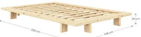 Natúr színű borovi fenyő egyszemélyes ágy ágyráccsal 120x200 cm Japan – Karup Design