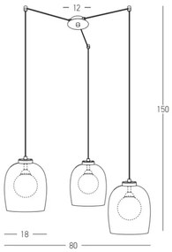 Zambelis 22145 - Csillár zsinóron 3xG9/5W/230V pók fekete