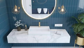 Rea Goya konglomerátum mosdó, 50 x 37 cm, fehér, REA-U8900