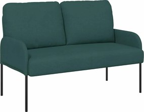 vidaXL Kanapék párnával 110cm Sötétzöld Furnér