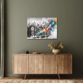 Üveg kép - Ipari élet (70x50 cm)