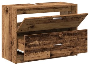 mosdószekrény régi fa 78x37x59 cm újrahasznosított fa