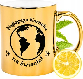 Prémium Arany Csillogó Bögre Kornéliának Ajándék Nyomtatott Fotóval