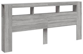 szürke sonoma szerelt fa LED-es fejtámla 220 x 18,5 x 103,5 cm
