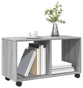 szürke sonoma színű szerelt fa görgős szekrény 72x33x42,5 cm