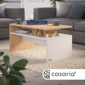 Casaria SACRAMENTO dohányzóasztal, 50x47x92cm, fehér/szürke