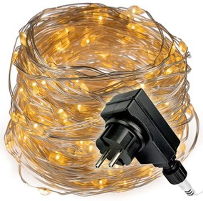 NEXOS Fényfüzér 200 LED Meleg fehér 20 m + időzítő