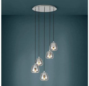 Eglo 39668 - Csillár zsinóron ALBARINO 5xE27/40W/230V füstös