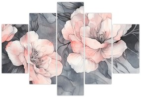 Kép - Virágok vázlata (150x105 cm)