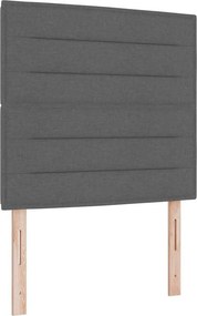 vidaXL Boxrugós ágy matracmal leddel Sötétszürke 80 x 200 cm szövet