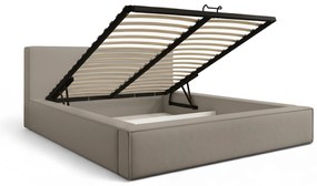 Nirello kárpitozott ágy 160x200 tárolóval - bézs Castel 15 bársony