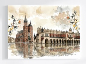 Canvas Vászonkép Krakkó Piac Mária-templom Ruhák 100x75