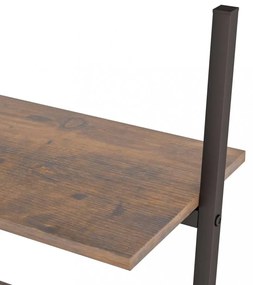 5 szintes sötétbarna és fekete létrapolc 64 x 34 x 185,5 cm