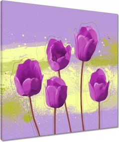 Vászonkép 60x60 Virágos lila Virágok