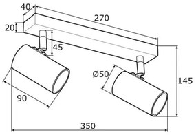 Argon 0889 - Spotlámpa LAGOS 2xGU10/5W/230V sárgaréz/fekete
