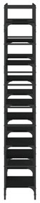 fekete szerelt fa könyvespolc 127,5x28,5x172,5 cm
