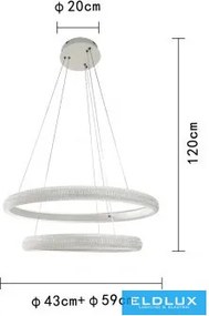 UNIVERSO Függeszték 51w 4080lm 3000k IP20 fehér ∅590x1200mm