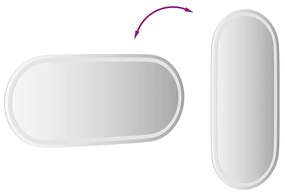 ovális LED-es fürdőszobai tükör 100 x 45 cm